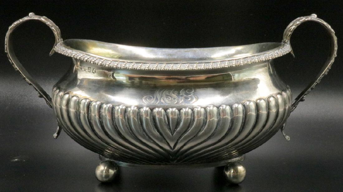 Early 19th C. Joseph Angell Sr. Sterling Open Sugar: Early 19th Century Joseph Angell Sr. Sterling Silver Open Sugar. London 1816, George III. Measures - 4 1/4" high x 8 1/2" long. Weight - 9.950 troy oz.