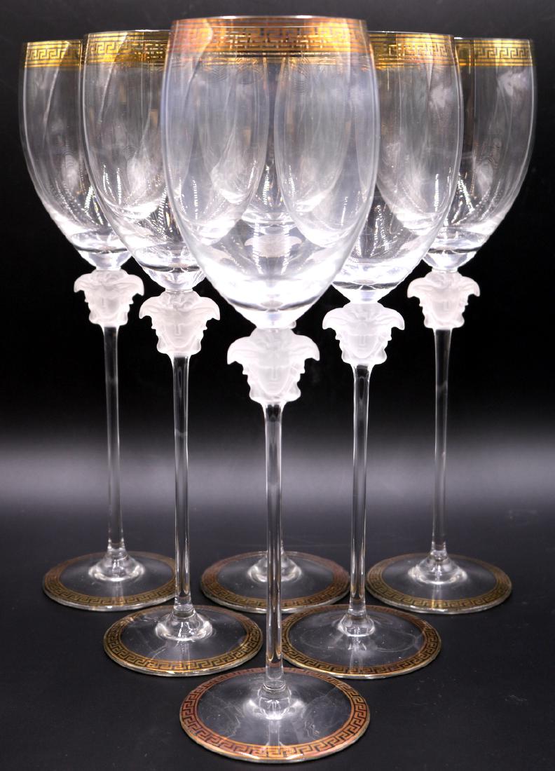 6 Pc. Rosenthal Versace "Medusa D' Or" Crystal Water (1 of 5)