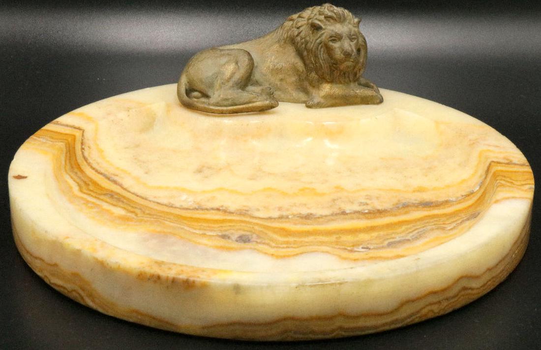 French Bronze Lion & Onyx Tray (1 of 3)