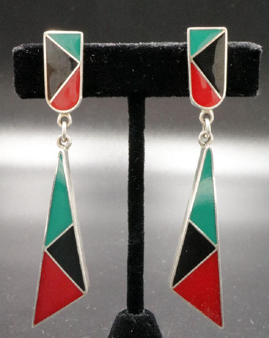 Taxco Sterling Multi-Semi Precious Stone Earrings (1 of 3)