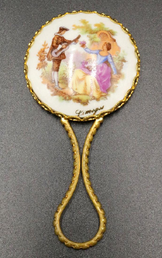 Limoges Hand Painted Porcelain Vanity Mirror (1 of 3)