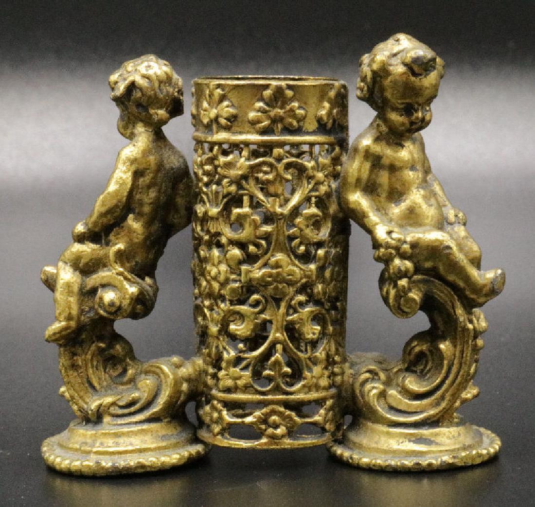 French Gilt Bronze Cherub Pen Holder (1 of 3)
