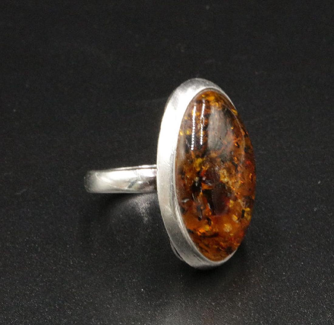 Sterling & Amber Ring (1 of 2)