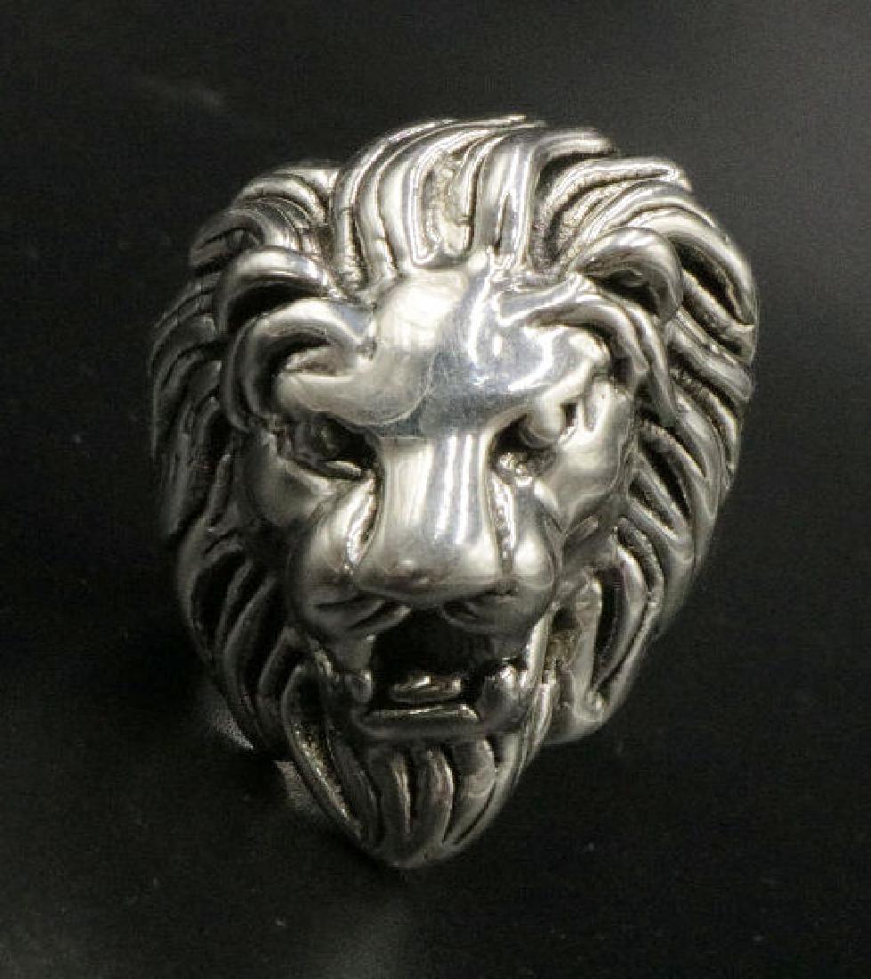 Sterling Lion Head Ring (1 of 2)