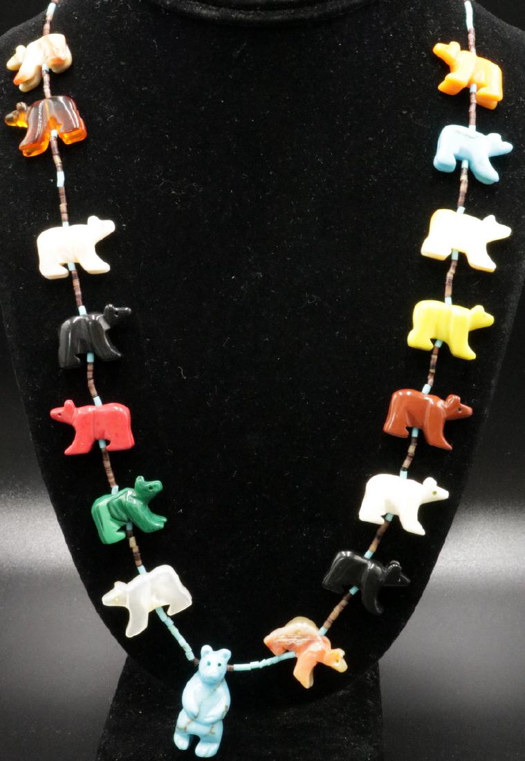 Multi-Semi Precious Stone Bear Necklace (1 of 4)