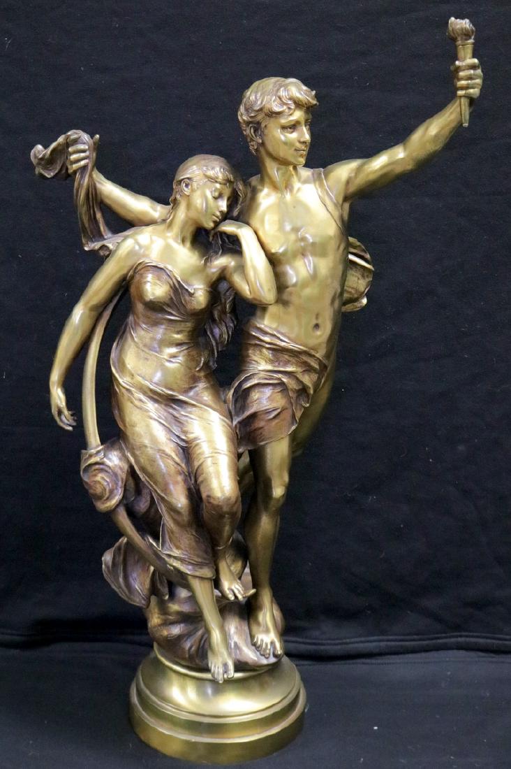 Eugene Marioton (French 1857-1933) Gold Bronze Group (1 of 10)