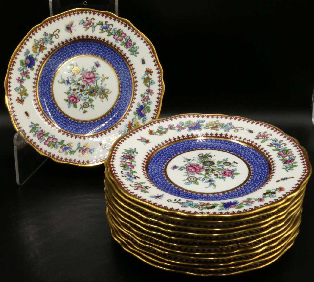 12 Pc. Spode Waring & Gillow Hand Painted Porcelain: 12 Pc. Spode Waring & Gillow Hand Painted Porcelain Plates. Measures - 9" diameter.