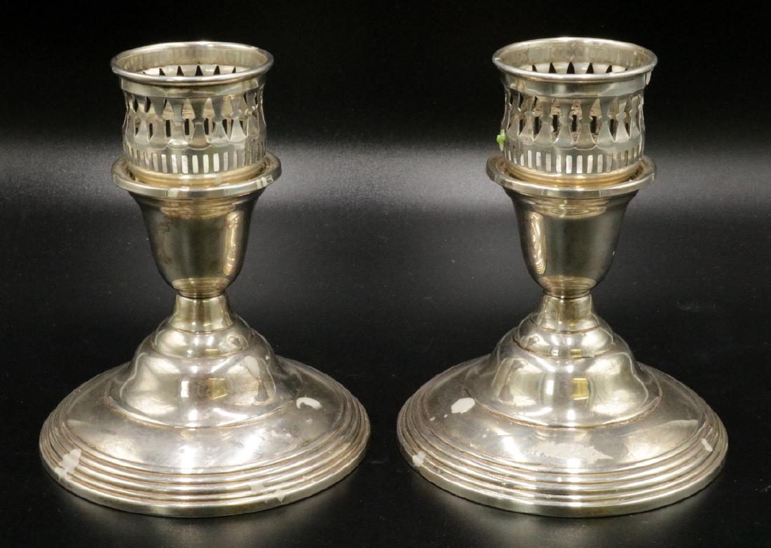 Pair of International Weighted Sterling Candle Holders (1 of 2)