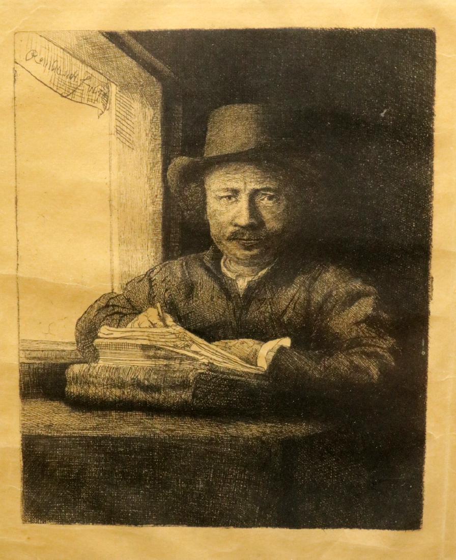 Rembrandt Van Rijn "Self Portrait Drawing at Window" (1 of 4)