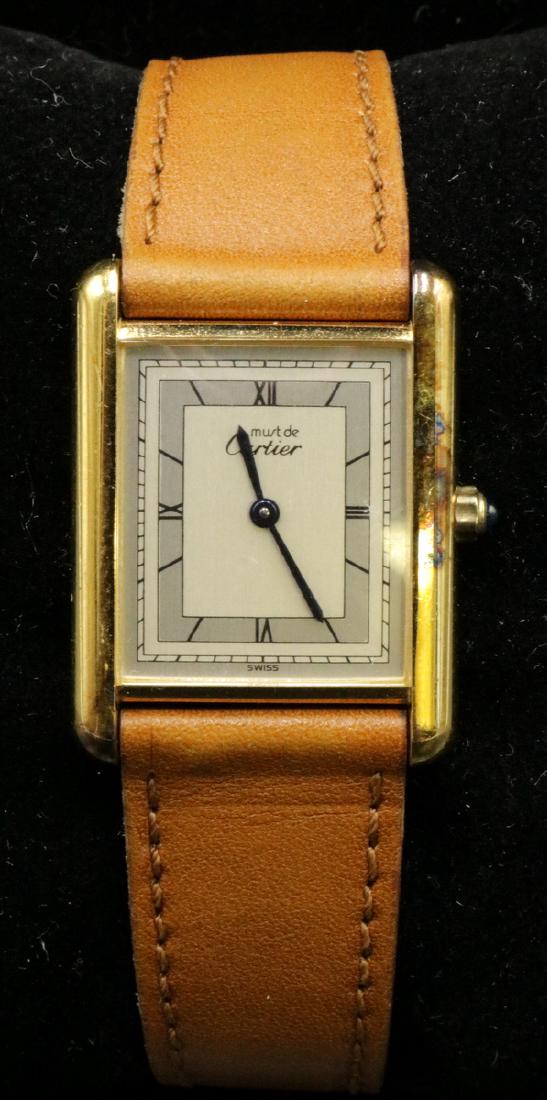 Cartier "Tank" Must de Vermeil Quartz Wristwatch (1 of 3)