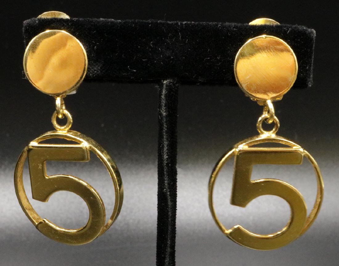 Vintage Chanel #5 Gold Tone Earrings (1 of 2)