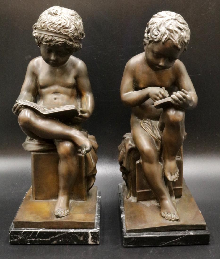 Signed Amilcare Santini Cherub Bronze Sculptures (1 of 5)