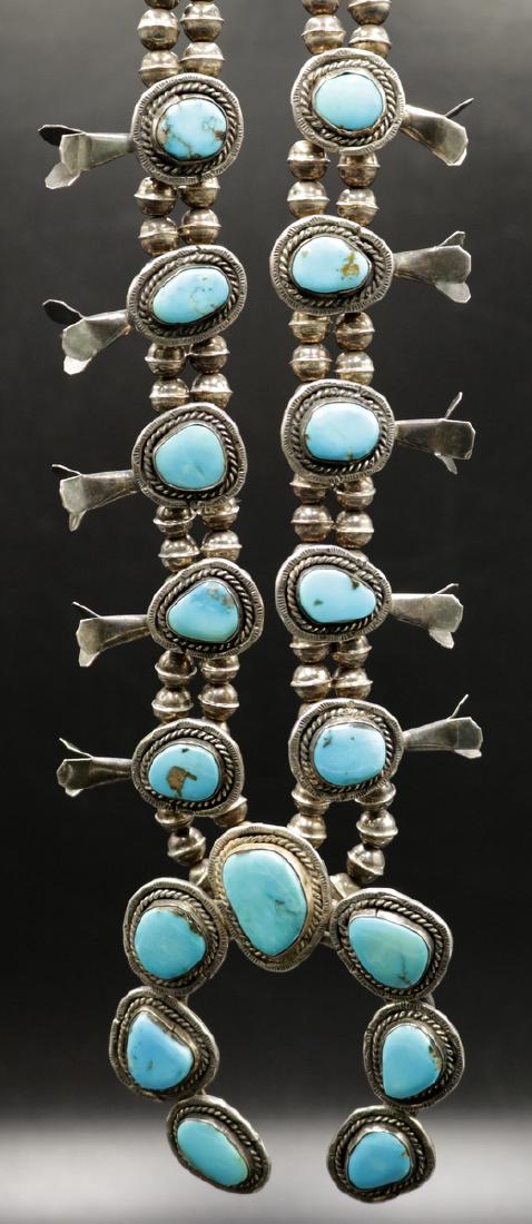 Navajo Sterling & Turquoise Squash Necklace (1 of 6)