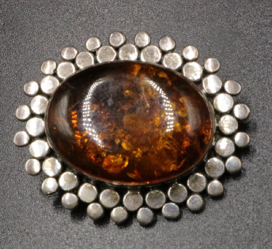 Sterling & Amber Pendant/Brooch (1 of 2)