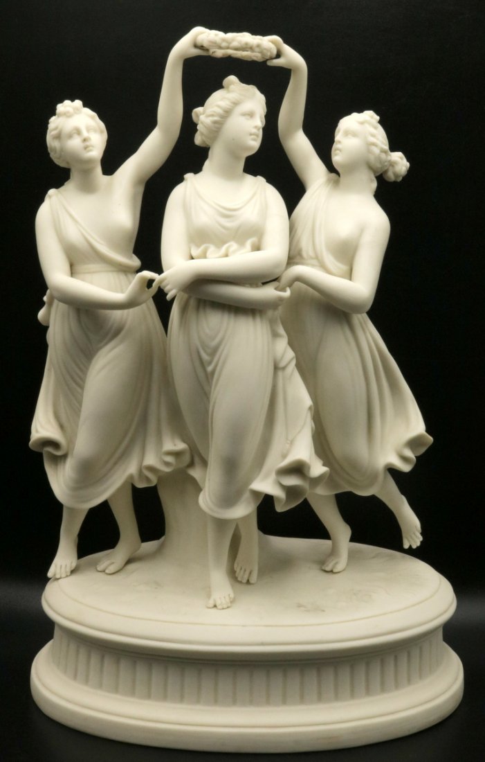 Early 20th C. Three Graces White Bisque Group (1 of 6)