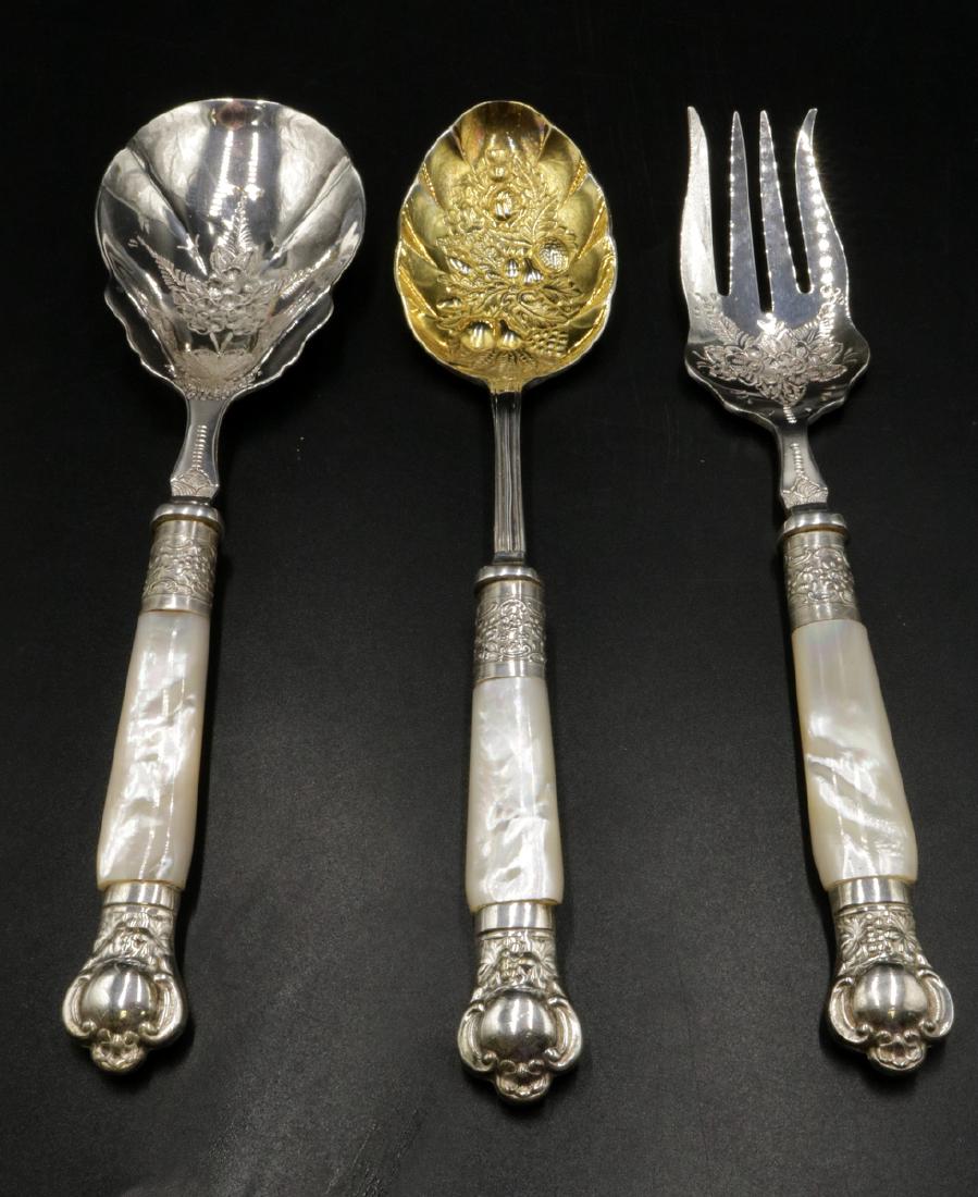 Three Sheffield Silver Plated & MOP Serving Pieces (1 of 4)