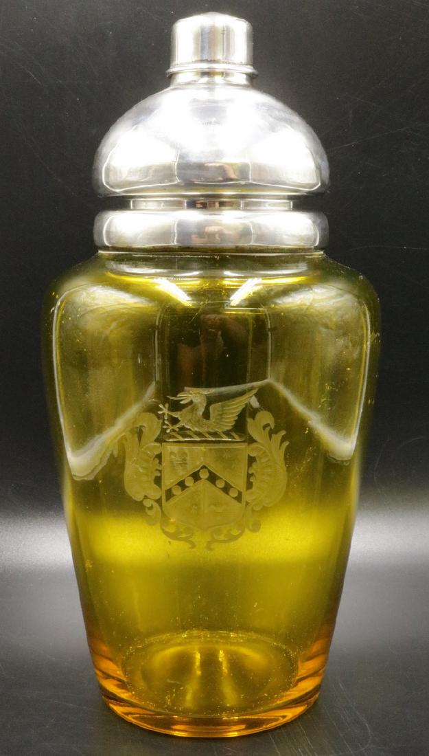 Antique French Sterling & Etched Glass Martini Shaker (1 of 4)