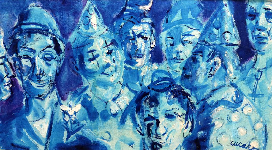 Pascal Cucaro (American b. 1915) Oil on Canvas: Pascal Cucaro (American b. 1915) Oil Painting on Canvas. Measures - 19 1/2" high x 35 3/4" wide, total with frame - 30" high x 46" wide.