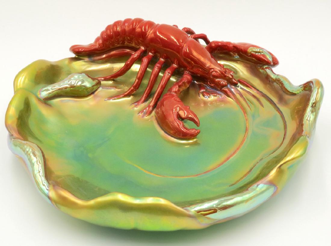 Zsolnay Hungary Iridescent Pottery Lobster Serving Dish (1 of 4)