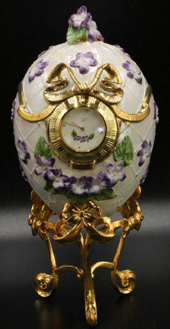 House of Faberge, Franklin Mint Porcelain Egg Clock