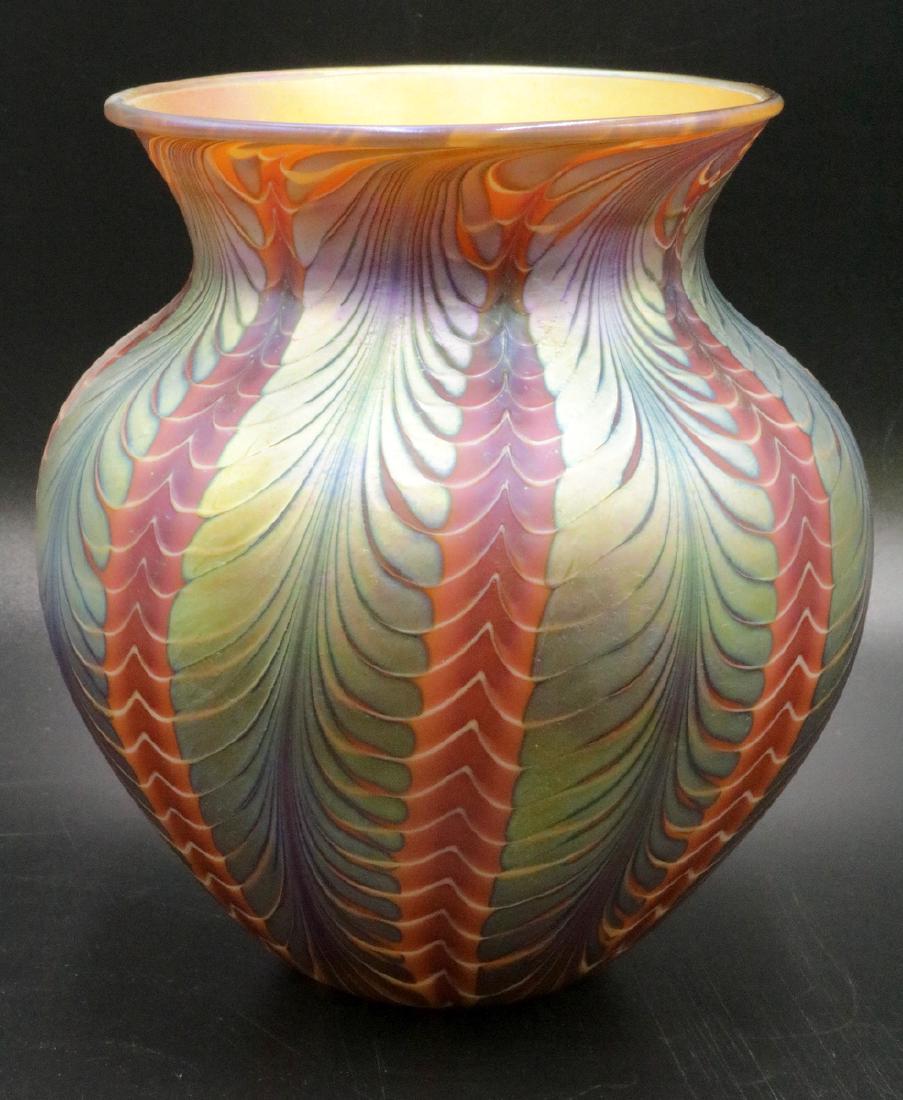 Lundberg Studios Iridescent Art Glass Vase (1 of 3)
