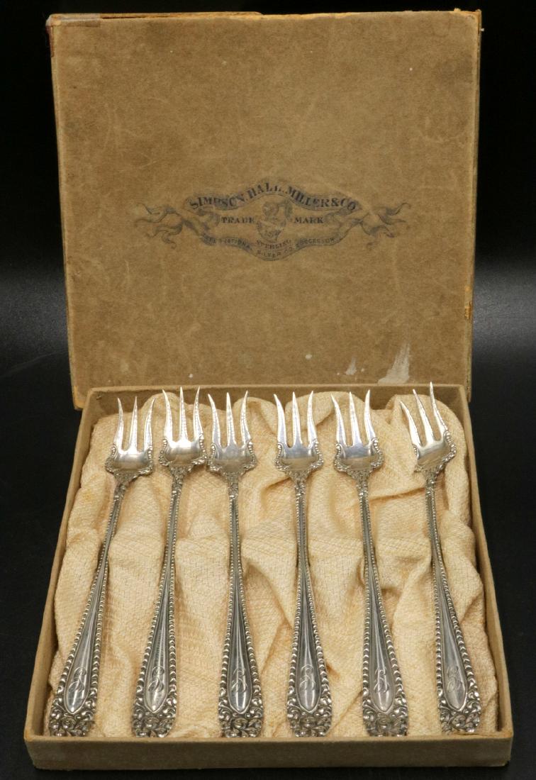 6 Pc. Simpson Hall Miller & Co. Sterling Cocktail Forks (1 of 4)