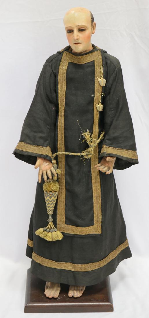 Rare 19th C. Continental Hand Painted Wooden Religious (1 of 10)