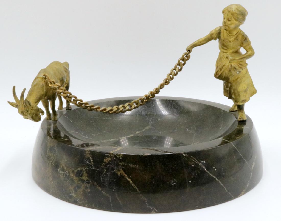 Antique French Dore Bronze & Marble Dish (1 of 5)