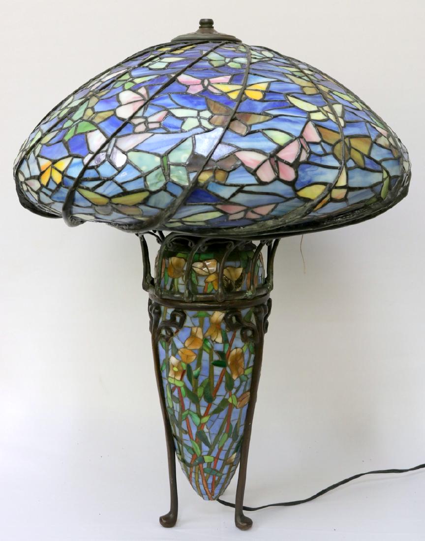 Vintage Tiffany Studios Style Stained Glass & Bronze (1 of 5)