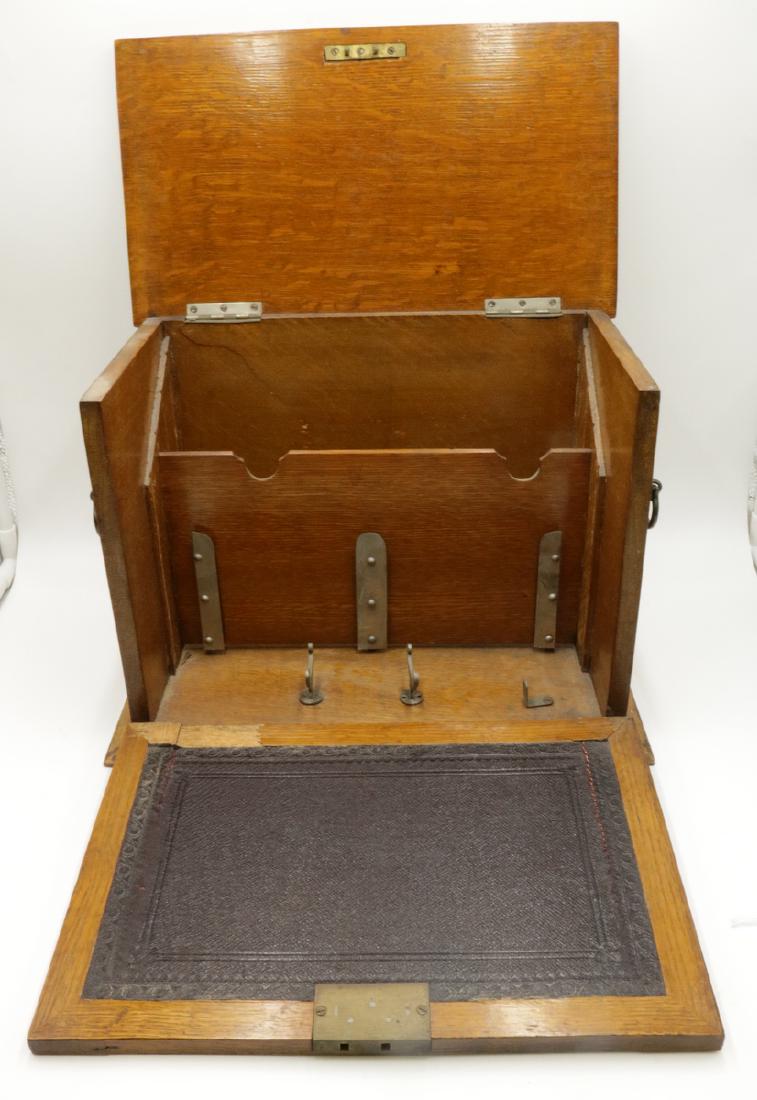 19th C. Tiger Oak Traveling Desk (1 of 3)