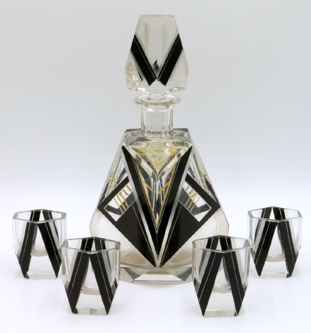 French Art Deco Glass Decanter Set (1 of 4)