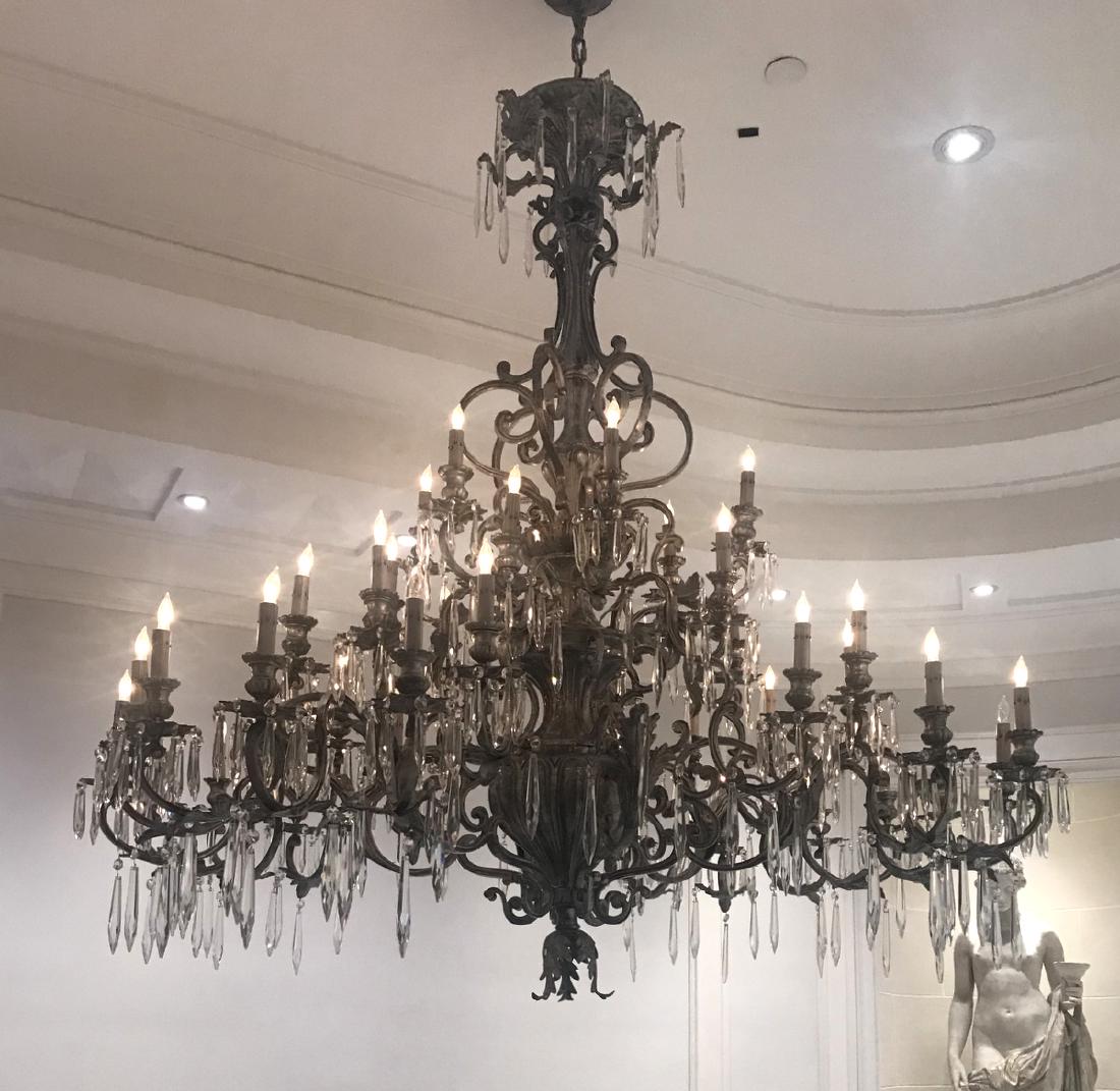 Magnificent Palatial 42-Light Silvered Brass Chandelier (1 of 5)