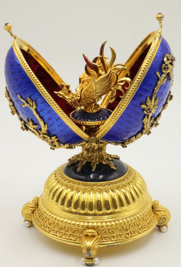 Faberge "Firebird" Vermeil Sterling Imperial Egg (1 of 12)