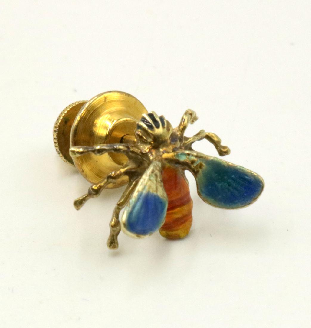 14Kt YG Enamel Bee Stick Pin (1 of 3)