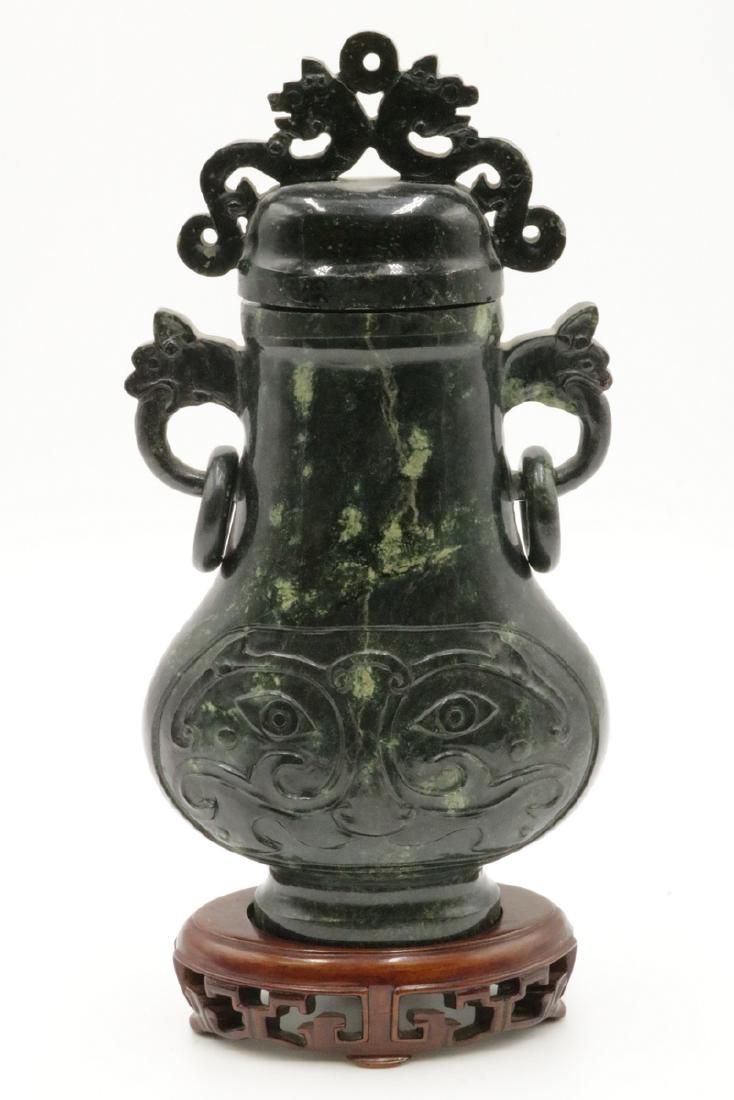 Chinese Spinach Green Jade Urn (1 of 4)