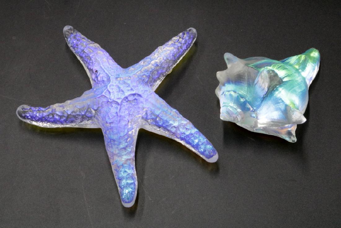 Two Iridescent Glass Starfish & Shell (1 of 2)