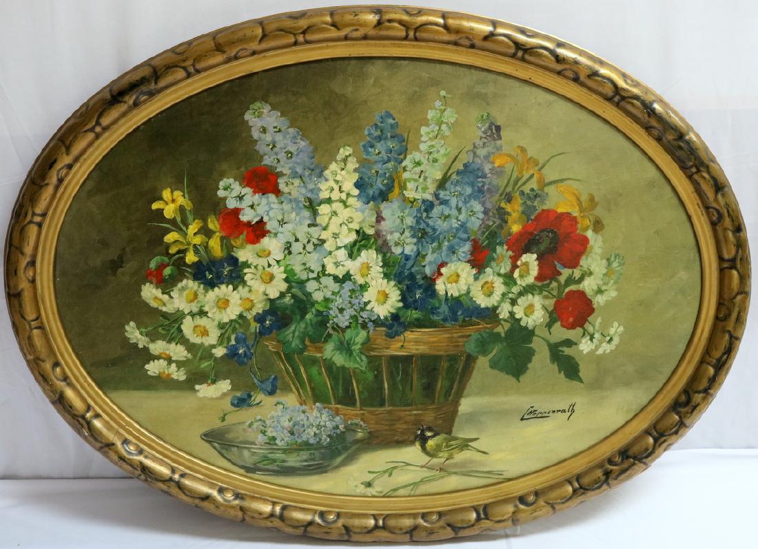 Signed Clara Hoppenrath Still Life Oil Painting on (1 of 5)