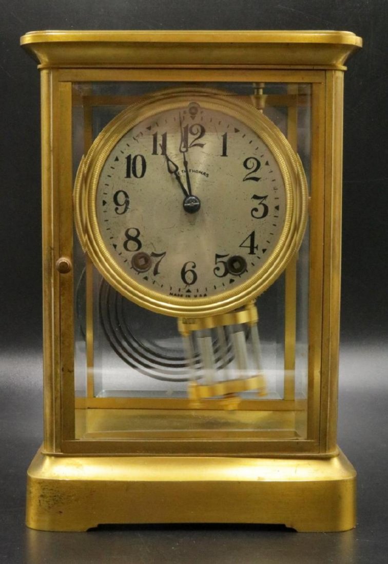 Antique Seth Thomas Bronze & Crystal Regulator Clock (1 of 6)