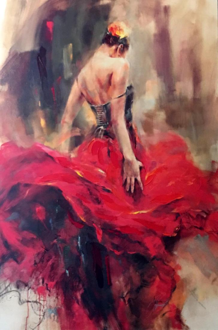 Large Signed Ann Ballerina Mixed Media (1 of 3)