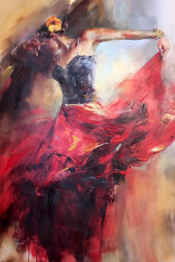 Large Signed Ann Ballerina Mixed Media (1 of 3)