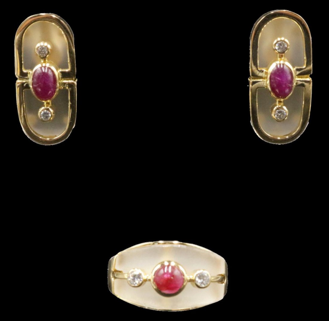Lalaounis 18Kt YG Cabochon Ruby, Diamond & Rock Crystal (1 of 7)