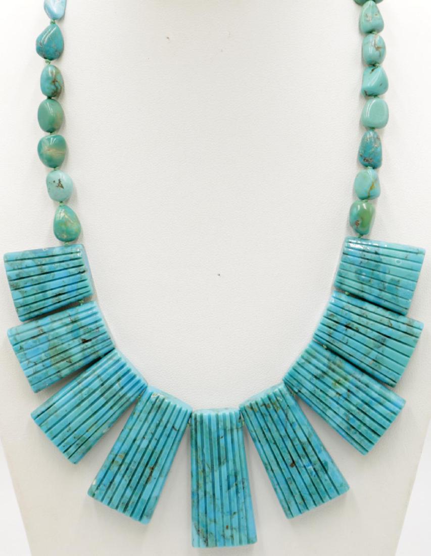 Navajo Turquoise & Sterling Reversible Collar (1 of 6)