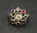 Art Deco 14Kt WG Diamond & Ruby Starburst Ring
