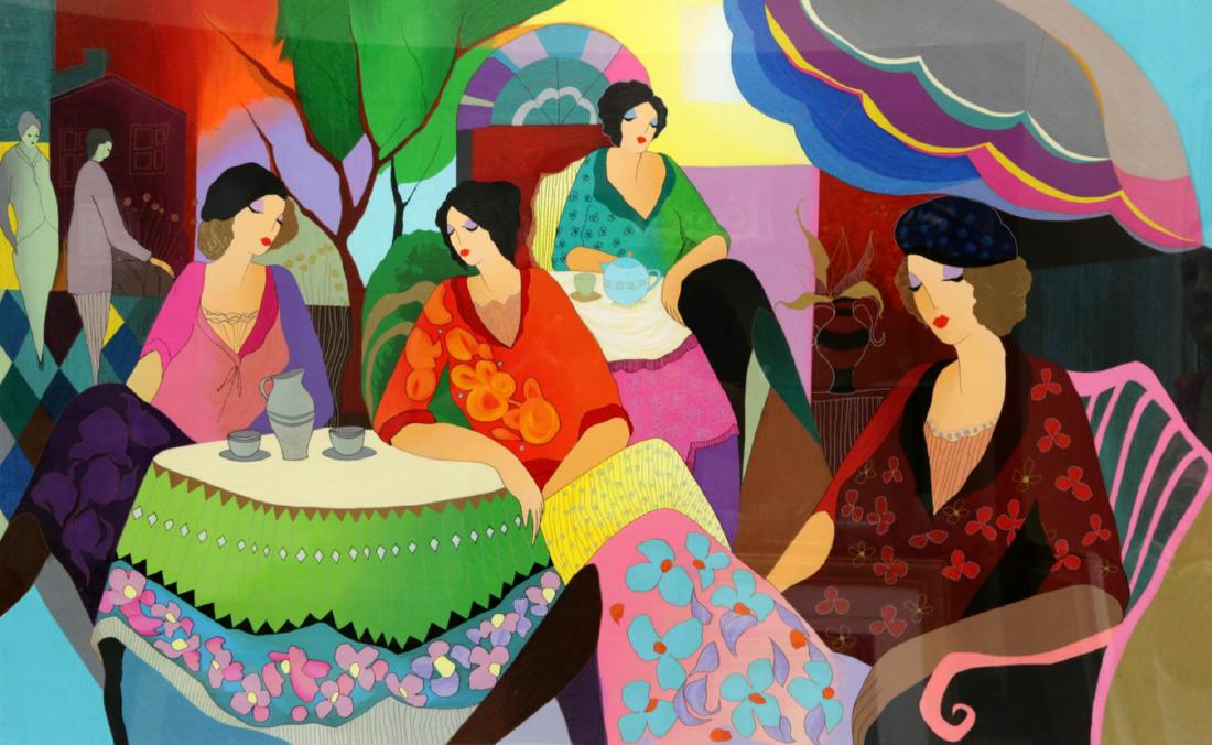 Itzchak Tarkay "Noonday Chat" Serigraph (1 of 4)