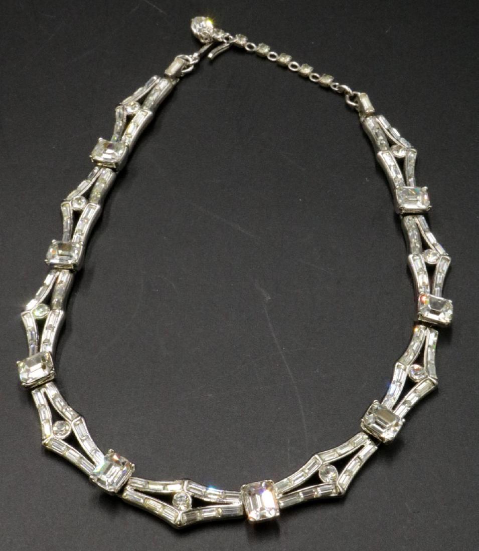Trifari Rhinestone Necklace: Trifari Rhinestone Necklace. Measures - 13" long.