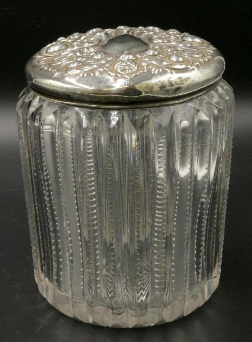 Sterling Silver & Cut Glass Covered Jar (1 of 4)