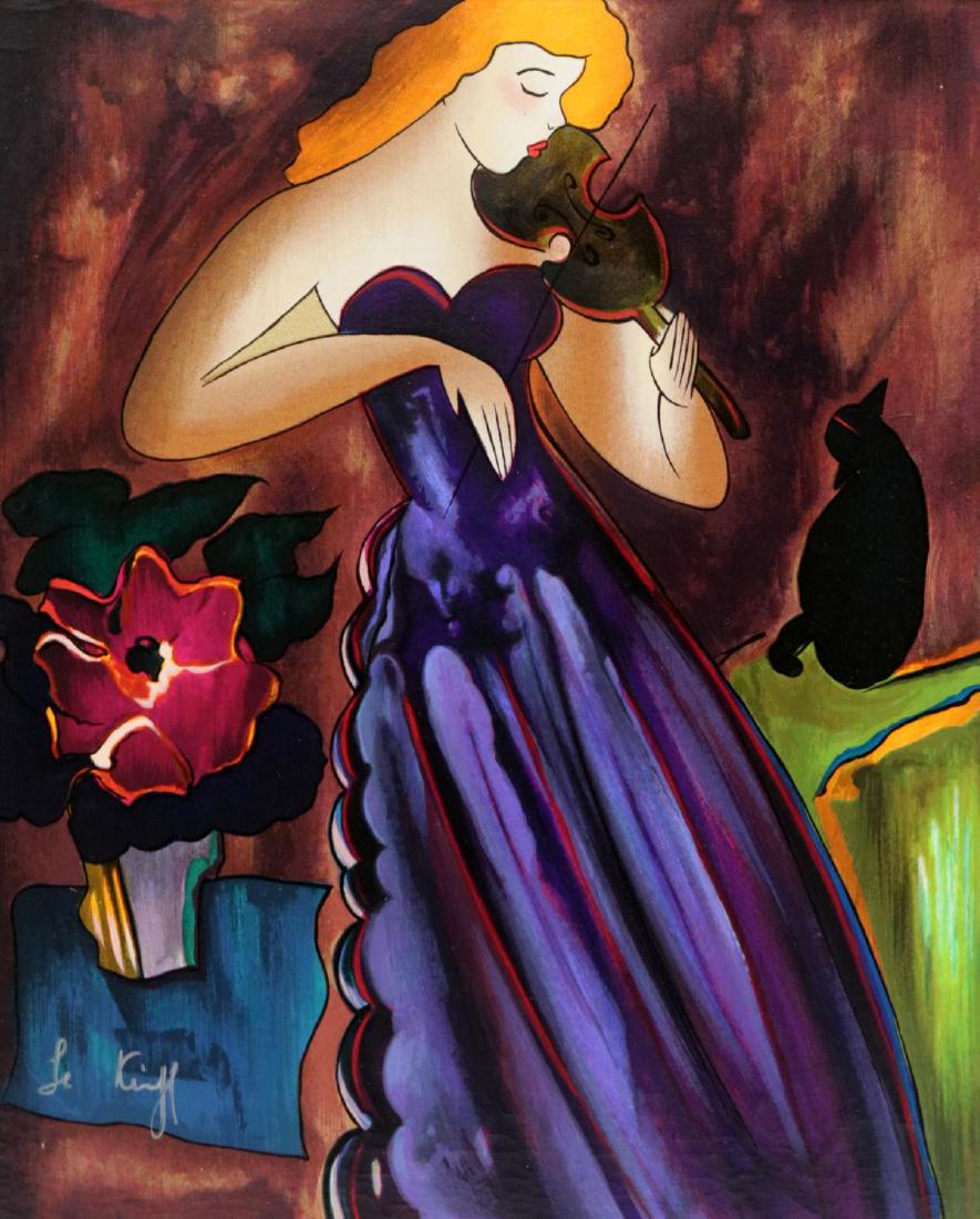 Linda Le Kinff "Donatienne in Violets" Serigraph (1 of 3)