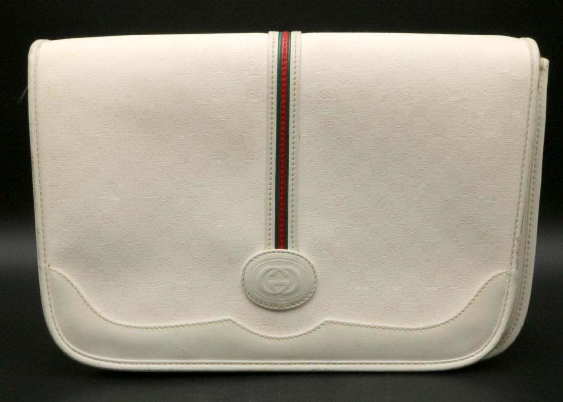 Gucci White Printed Logo Shoulder Bag (1 of 5)