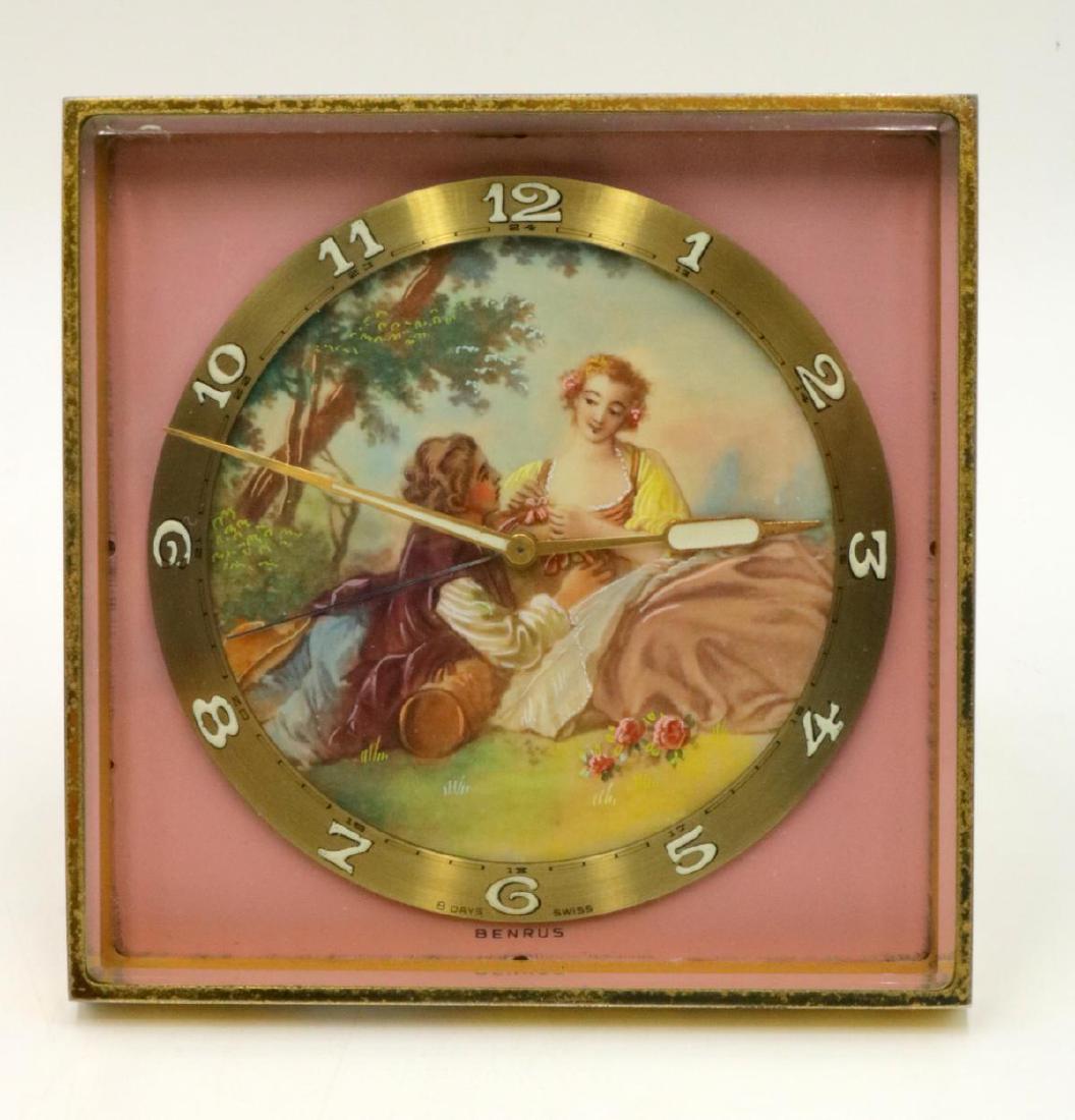 Benrus Art Deco Hand Painted 8 Day Desk Clock (1 of 5)