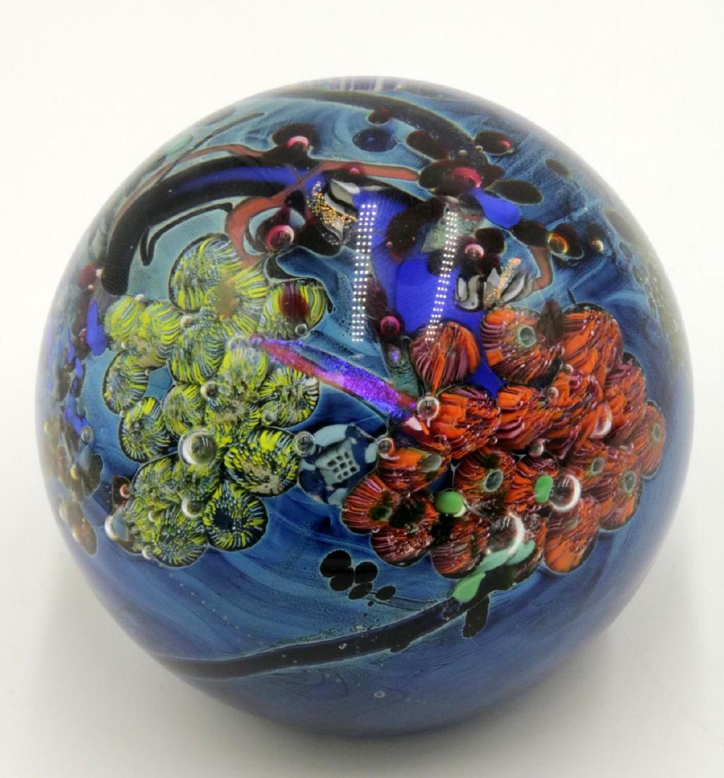 Signed Josh Simpson Art Glass Paperweight